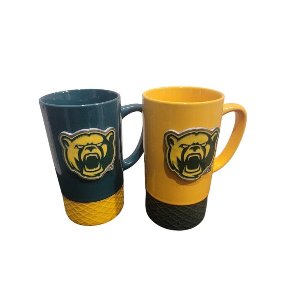 Baylor University Bears Mugs Set of‎ 2 Rubber Bumpers Yellow Green